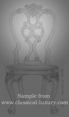 Chippendale-style Dining Chair, naturkonst av Akvile Lawrence