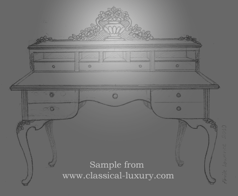 Neoclassical Desk, Wildlife art by Akvile Lawrence