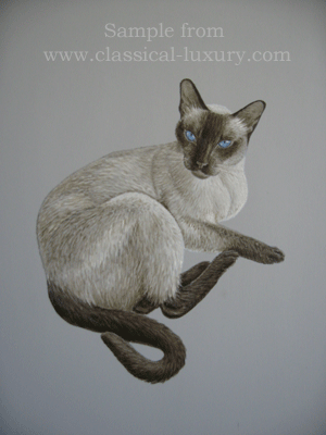 Deep blue eyes (Tonkinese Cat), Wildlife art by Akvile Lawrence