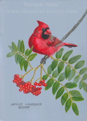 Northern Cardinal, male: Cardinalis cardinalis, naturkonst av Akvile Lawrence