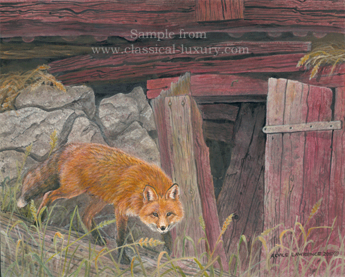 Red fox: vulpes vulpes, naturkonst av Akvile Lawrence