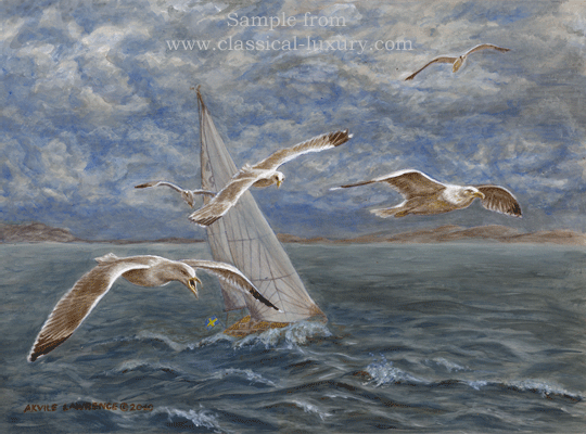 Seagulls lead the way, naturkonst av Akvile Lawrence